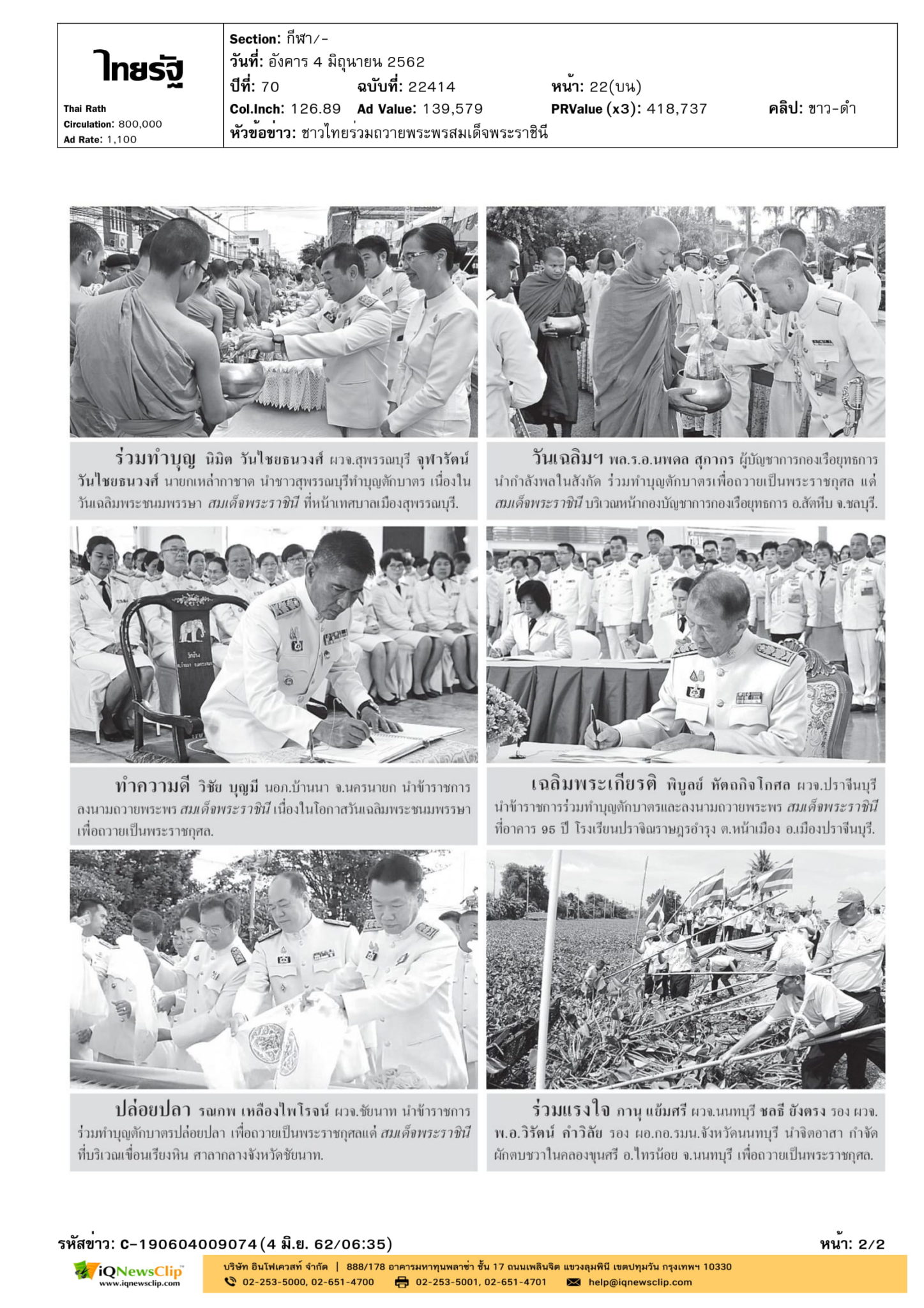 นายกเหล่ากาชาด จ.สุพรรณบุรี ร่วมทำบุญตักบาตร เนื่องในวันเฉลิมพระชนมพรรษา