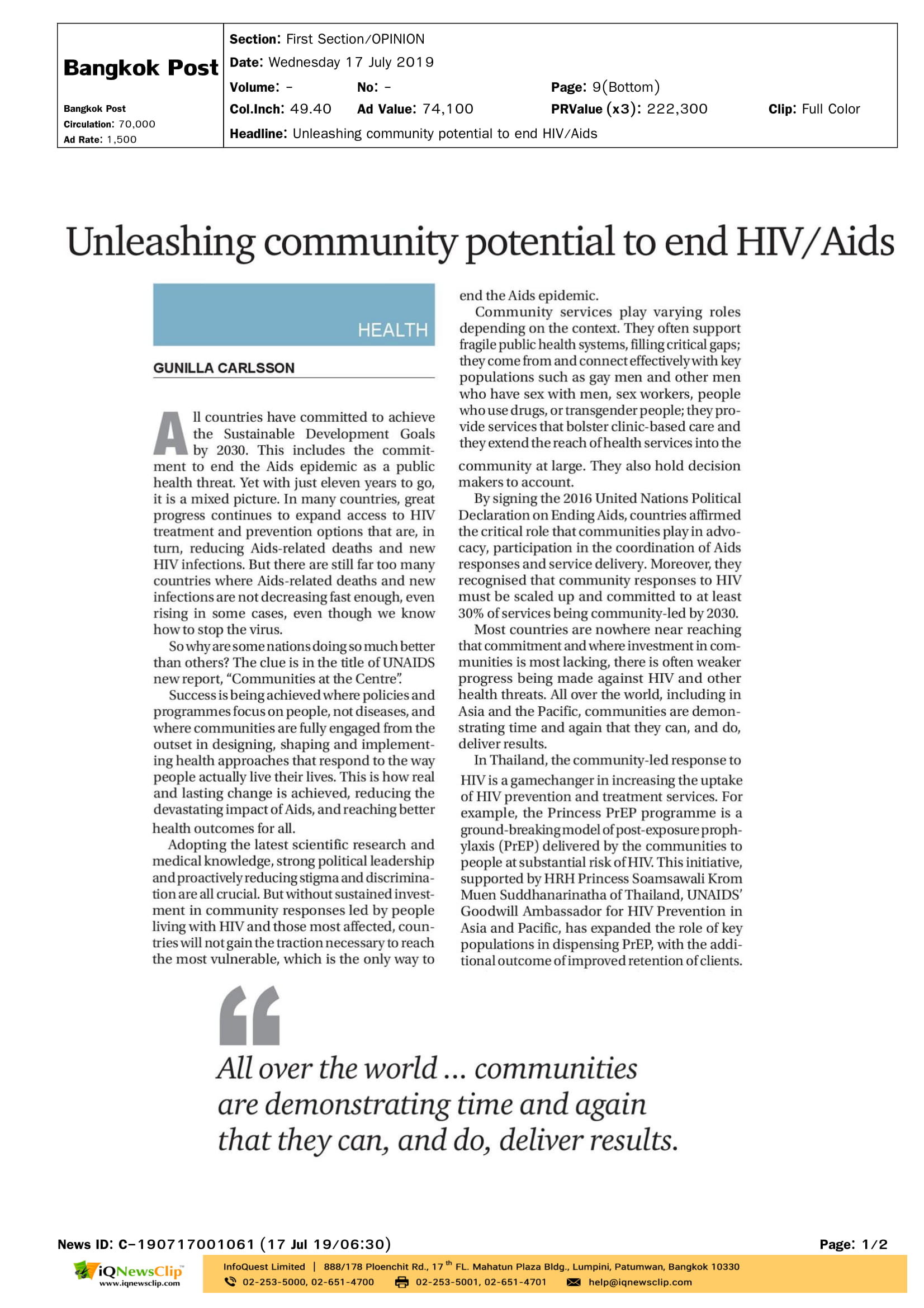 Unleashing community potential to end HIV/Aids