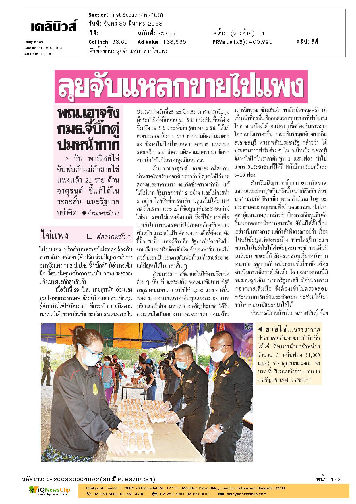 มอบหน้ากากอนามัยให้ รพ.จุฬาฯ