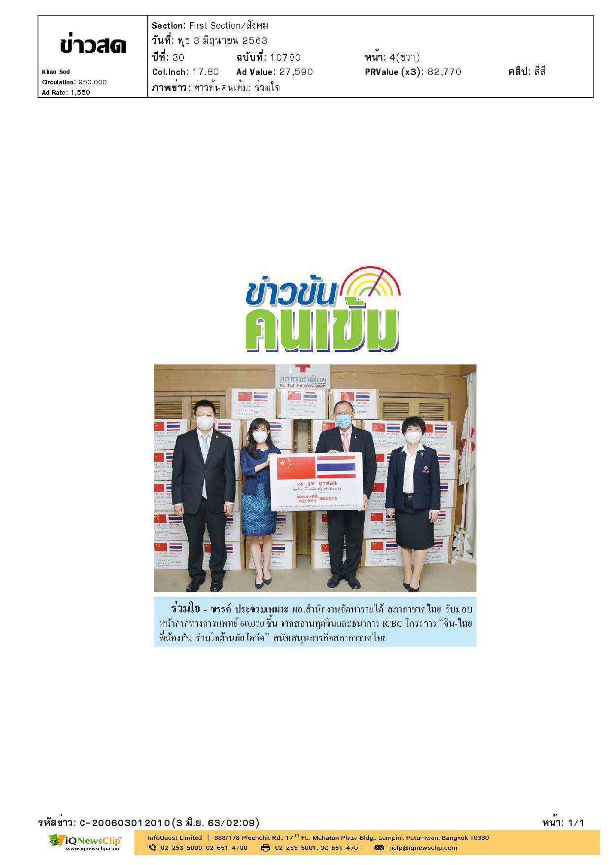 จีน-ไทยพี่น้องกัน ร่วมใจต้านภัยโควิด