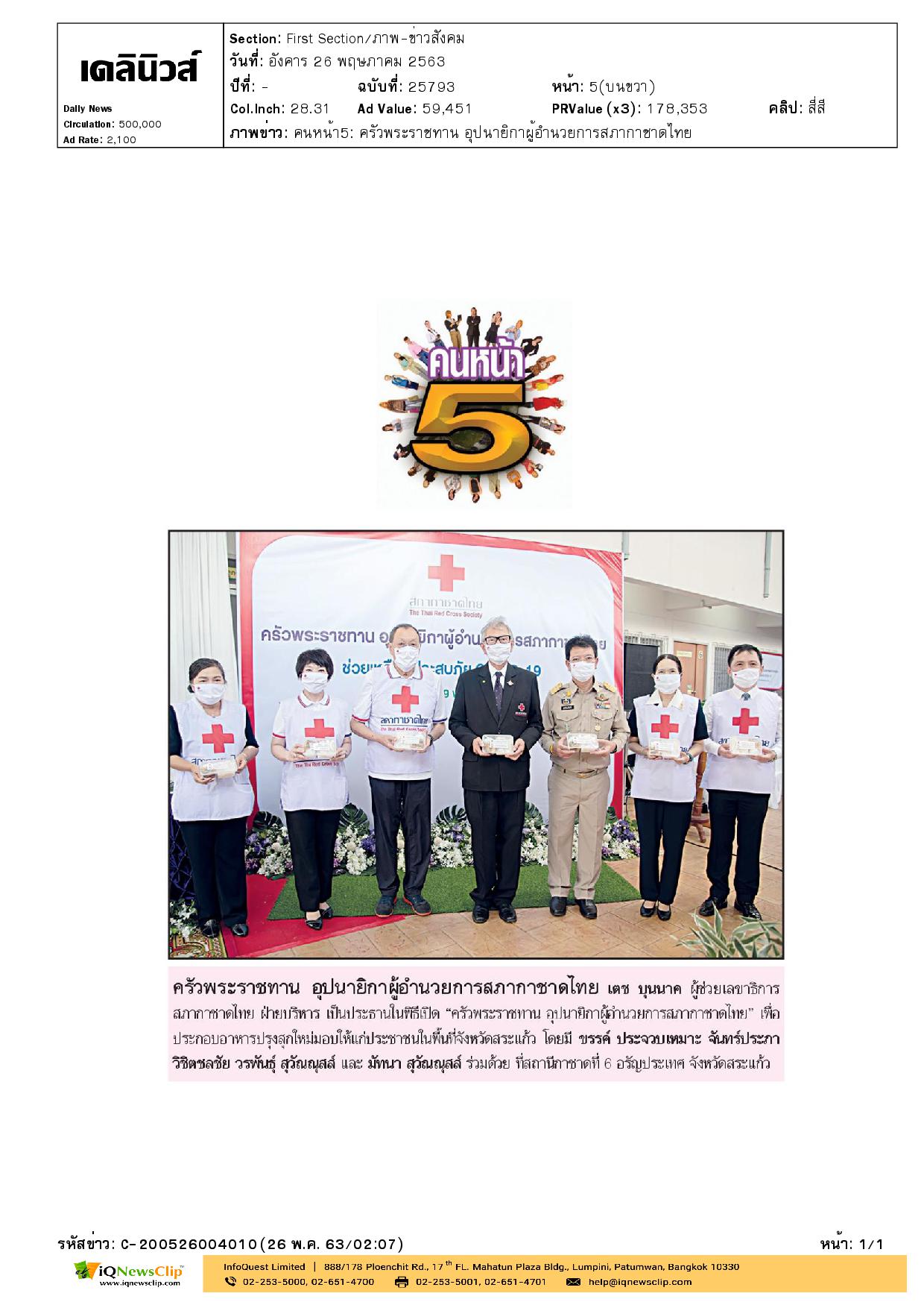 ครัวพระราชทาน อุปนายิกาผู้อำนวยการสภากาชาดไทย