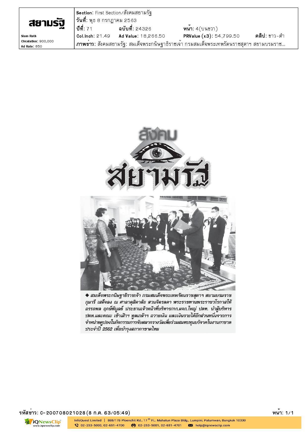 สลากรางวัลงานกาชาด ประจำปี 2562