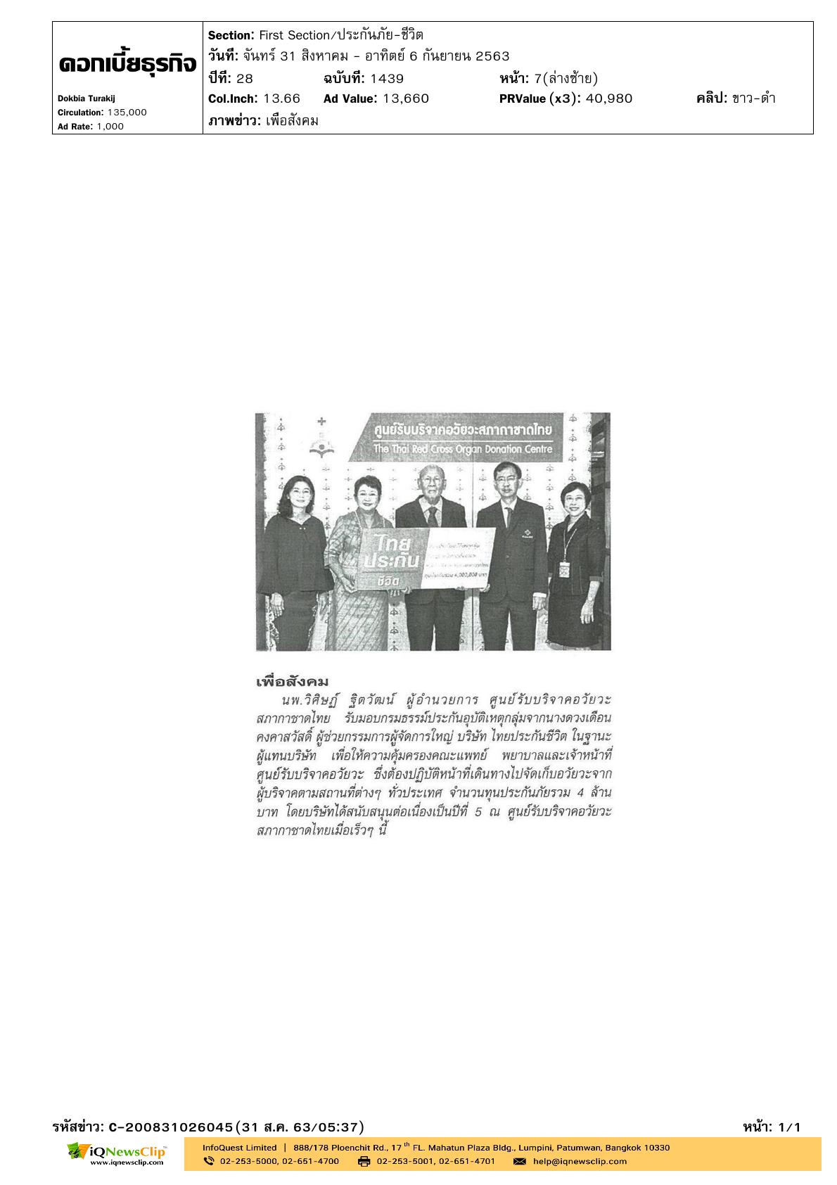 รับมอบกรมธรรม์ประกันอุบัติเหตุกลุ่มฯ