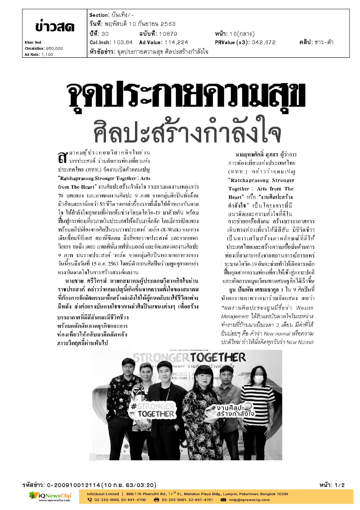 งานศิลปะสร้างกำลังใจ เพื่อนำรายได้บริจาคเพื่อซื้ออุปกรณ์ทางการแพทย์ให้กับ รพ.จุฬาฯ