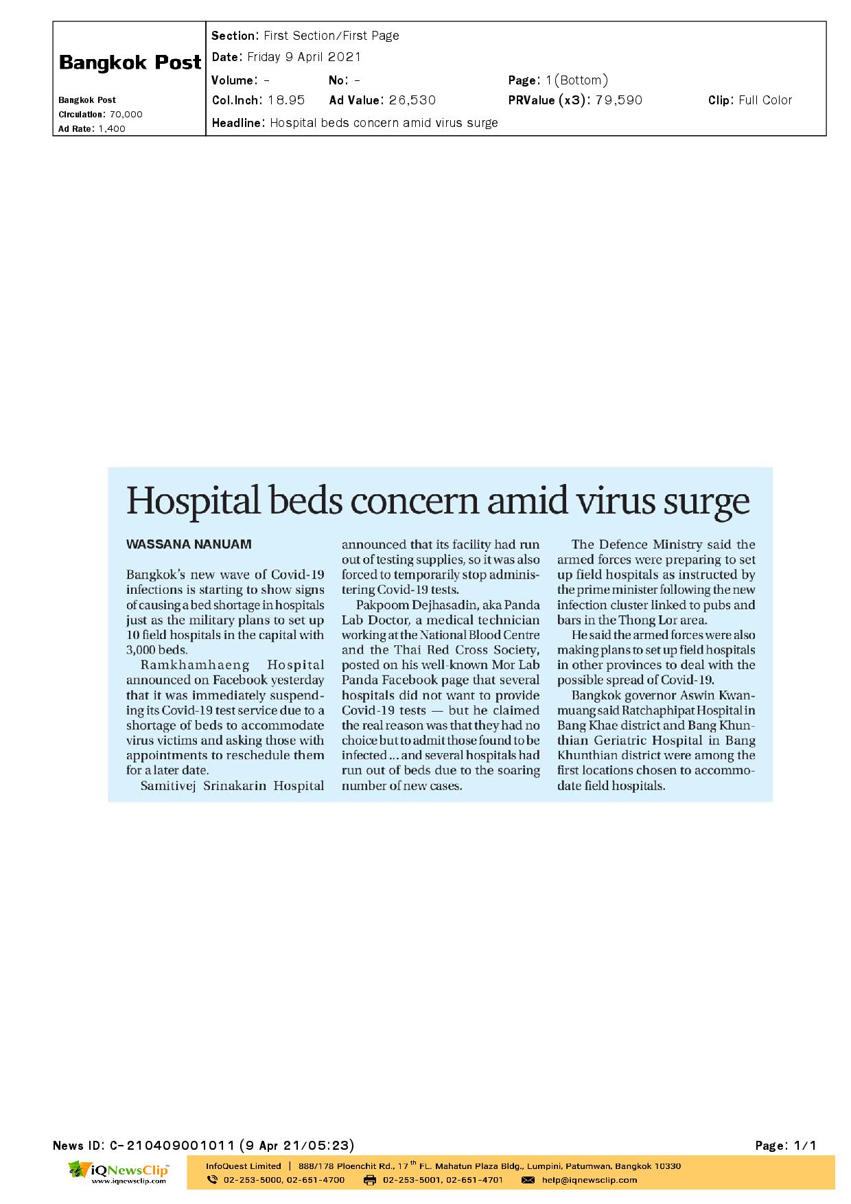 Hospital beds concern amid virus surge