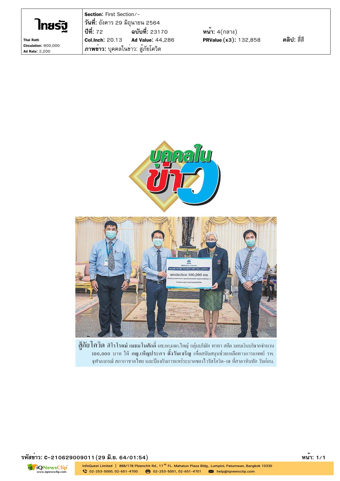 รับมอบเงินบริจาค