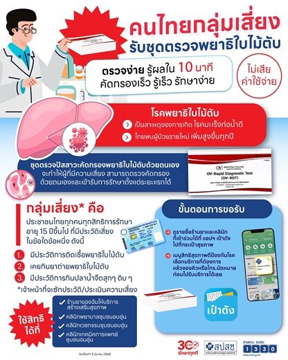สปสช.ได้จัดสิทธิประโยชน์การคัดกรองพยาธิใบไม้ตับ แก่ประชาชนคนไทย